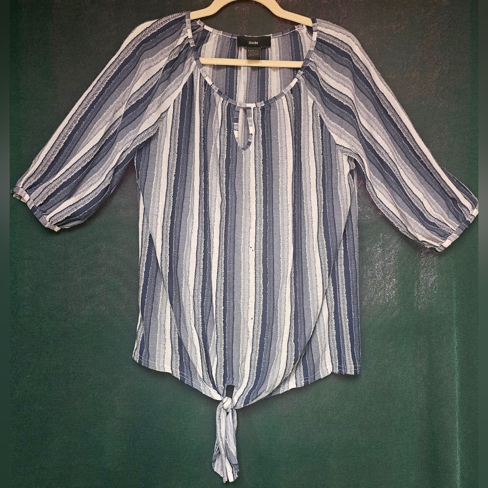 Elegant Striped Blouse with Tie-Front